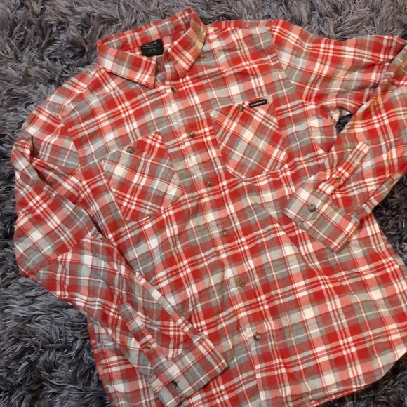 Oakley Other - Oakley orange / grey / white plaid button up collared long sleeve shirt. EUC!